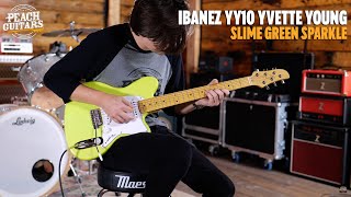Video thumbnail for Ibanez Signature Models | YY10 - Yvette Young (Covet) - Slime Green Sparkle by Peach Guitars