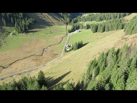 L'Etivaz - Grand Clé - Luftseilbahn Talfahrt Seilbahn téléphérique cable car