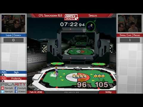 CFL Smackdown 163 Melee - Liquid | Crunch (Fox) vs Spiral Cafe | Krudo (Sheik) - Singles