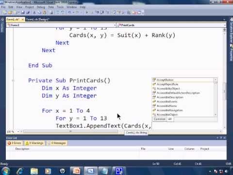 Visual Basic 2010 Express Tutorial 14 - Making A Multidimensional Array and Matrix