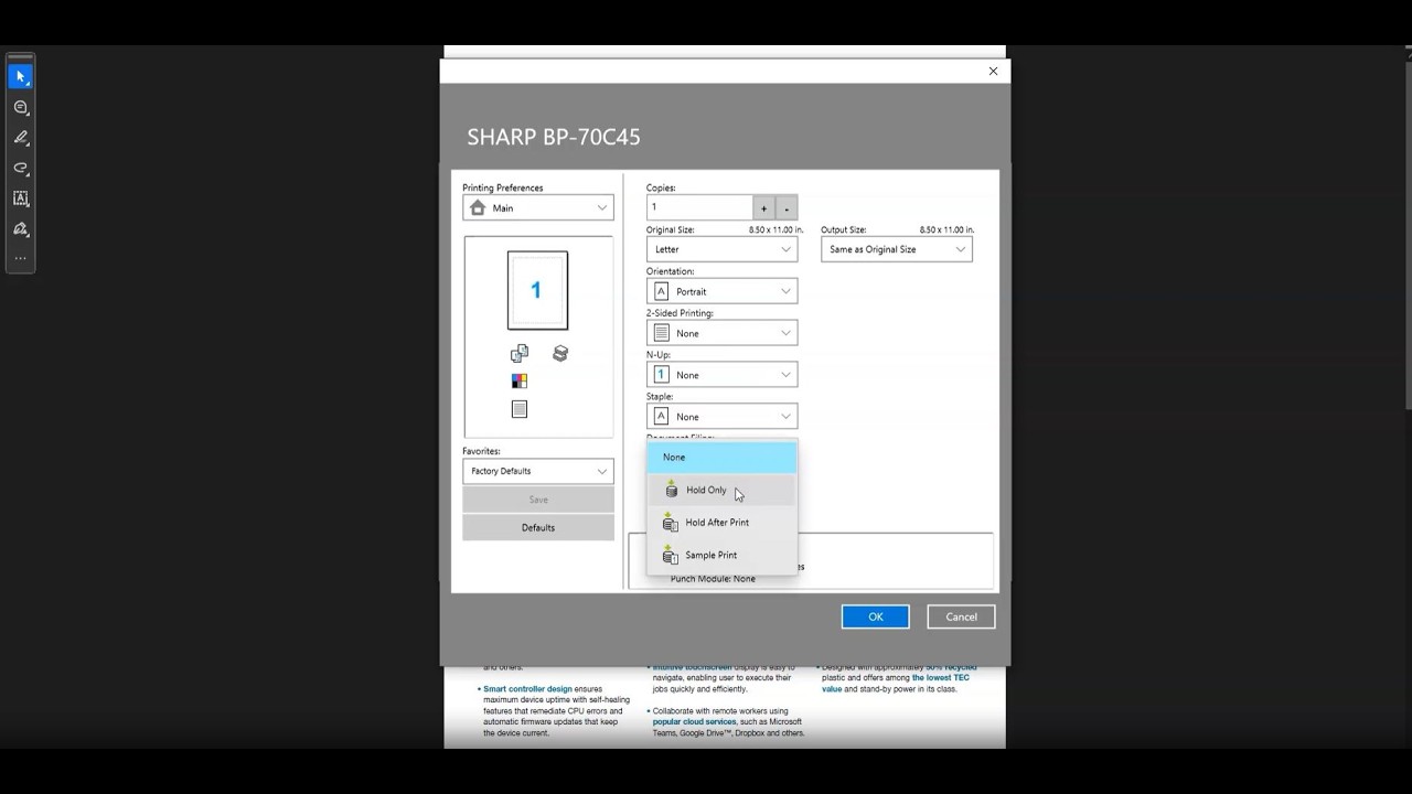 Print Release Demo: Securely Queue and Release Jobs on Sharp BP Advanced Series MFPs