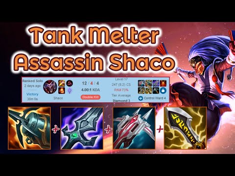 Tank Shred Assassin Shaco Jungle - S12 Diamond Ranked [League of Legends] Gameplay - Infernal Shaco
