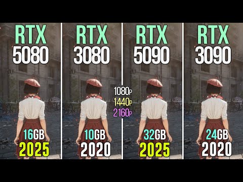 RTX 5080 vs RTX 3080 vs RTX 5090 vs RTX 3090 - Test in 20 Games