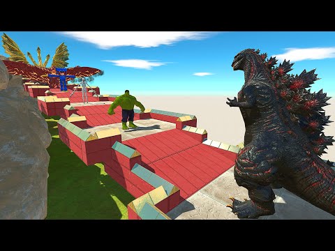 SHIN GODZILLA Rock Mountain DEATH CLIMB - Animal Revolt Battle Simulator
