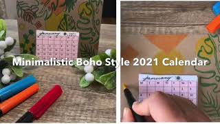 Minimalistic Boho Style 2021 Calendar