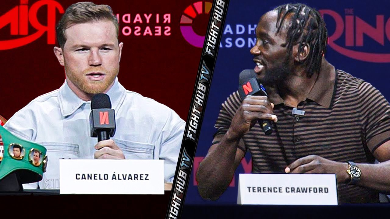 HEATED - Canelo Alvarez vs Terence Crawford FULL Press Conference & Face Off Video