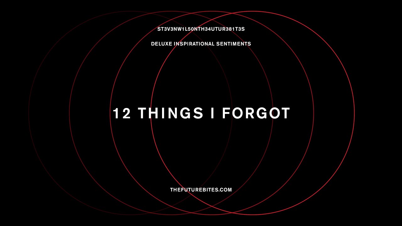 Steven Wilson - 12 THINGS I FORGOT (Official Audio) - YouTube