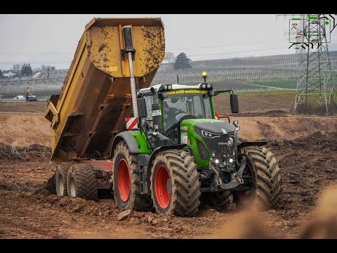 3 Traktoren im Baustelleneinsatz/ Fendt 942/ 2x JCB Fasttrac 4220