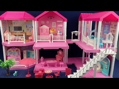15 Minutes Satisfying with Unboxing Dream Princess Villa Playset,Pink Bed Toys Review Toys | ASMR
