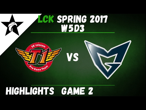 SKT vs SSG Highlights Game 2 LCK Spring W5D3 2017 SK Telecom T1 vs Samsung Galaxy