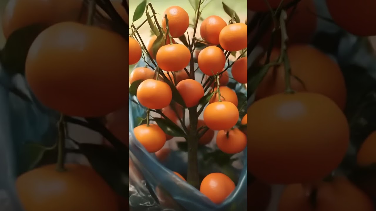 Fruits turns into orange 🍊 tree #ai