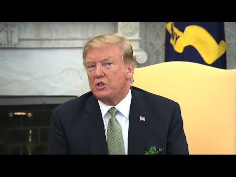 During an Oval Office meeting with the visiting Prime Minister of Ireland, President Donald Trump weighed in on Britain's ongoing debate over leaving the European Union, saying Brexit is "tearing the country apart." (March 14)