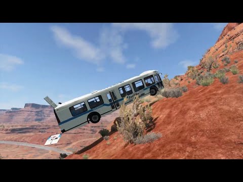 The test car fell into the abyss - BeamNG Drive Crashes #1