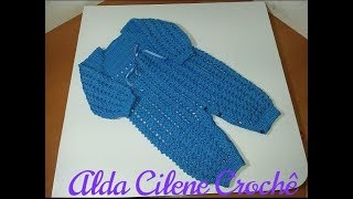 Macacão de crochê Para Bebê Unissex passo a passo Parte 1/2 #ALDACILENECROCHE