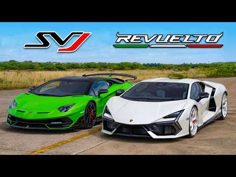 Lambo Revuelto vs Aventador SVJ: DRAG RACING