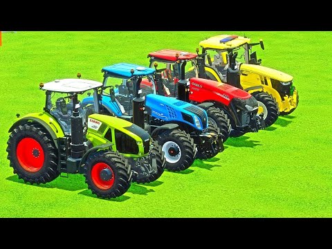 CASE VS CLAAS VS JOHN DEERE VS NEW HOLLAND ON THE PARKOUR ! Farming Simulator 2022