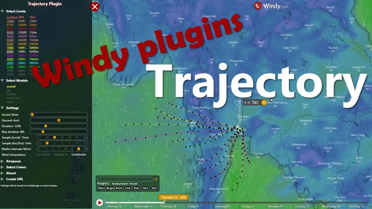 How to use a Trajectory plugin in Windy