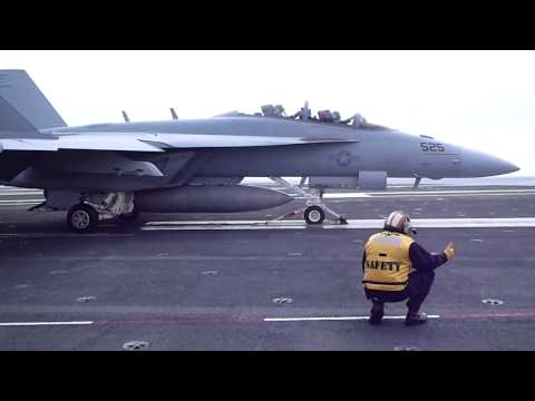Navy F18 catapult launch