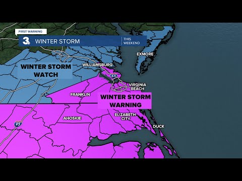 Winter Storm Warning in effect for most of southeastern Virginia, northeast NC