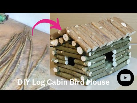 Amazing log cabin bird house / DIY Log Cabin Bird House