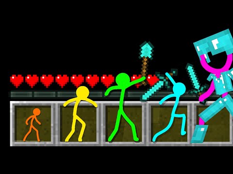 Animation vs Minecraft EVOLUTION OF STICKMAN SIZE  Stickman vs Minecraft Cartoon