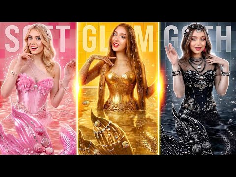 Pink vs Black vs Gold Mermaid! Mermaid Triplets in Real Life