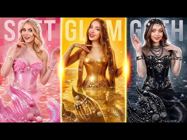 Pink vs Black vs Gold Mermaid! Mermaid Triplets in Real Life SDDEFAULT Thumbnail