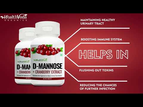 Health Veda Organics D-Mannose+Cranberry Extract For Kidney Health & UTI, 60 Veg Tablets