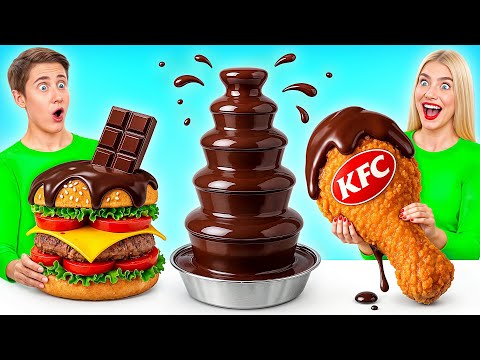 Chocolate Fountain Fondue Challenge | Funny Food Recipes by Multi DO Challenge