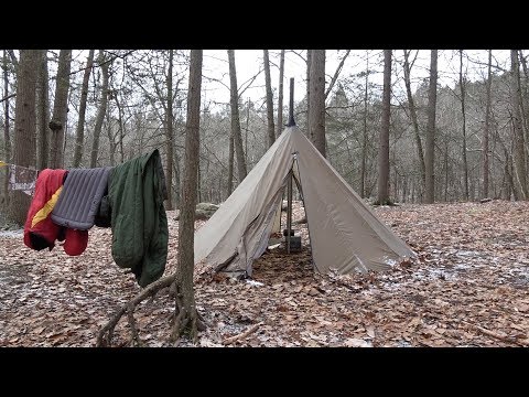 Hot Tenting. 3 Days. 3 Seasons. Cold freezing rain! Video