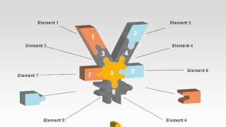 Yen Puzzle Diagram for PowerPoint by PoweredTemplate.com