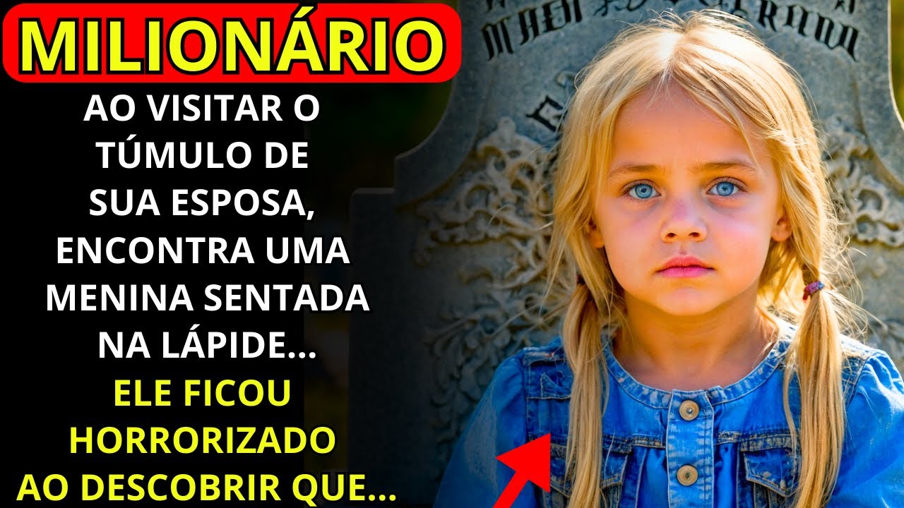 MILIONÁRIO AO VISITAR O TÚMULO DE SUA ESPOSA, ENCONTRA UMA MENINA SENTADA NA LÁPIDE E FICA EM CHOQUE