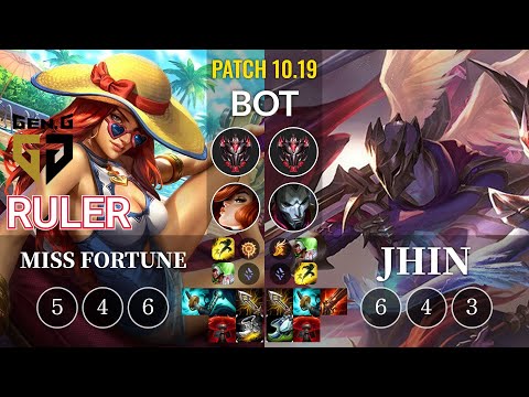 GEN Ruler Miss Fortune vs Jhin Bot - KR Patch 10.19