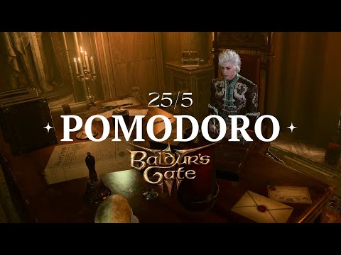 Baldur's Gate 3 📖 POMODORO Study Session 4 x 25 min 📖 4K