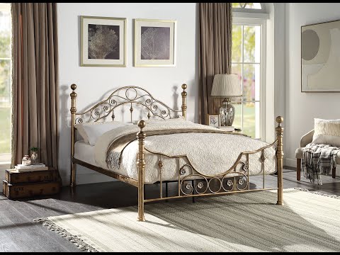 Letchworth Vintage Brass Metal Bed Frame | Furniture Online