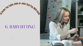 14 Under The Table Jobs or Jobs That Pay With Cash