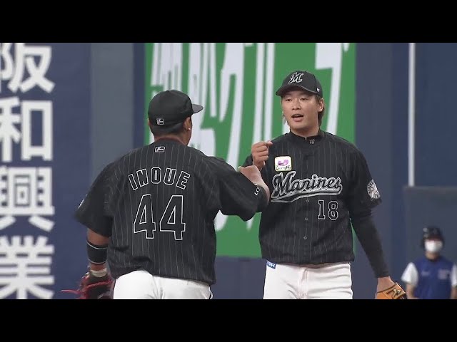 【1回裏】マリーンズ・井上晴哉 初回の守備でチームに流れを呼び込むファインプレーを見せる!! 2022年7月8日 オリックス・バファローズ 対 千葉ロッテマリーンズ