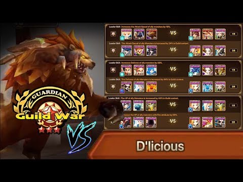 Top Tier G3 Guild War vs YDCB & D'licious - Summoners War