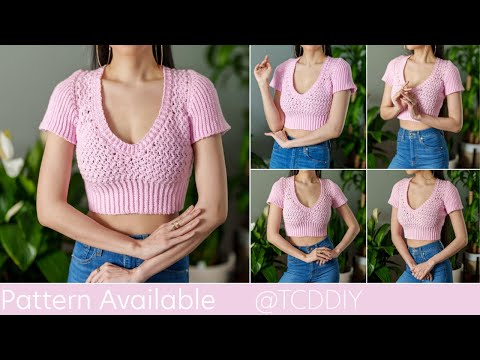 , title : 'How to Crochet a Short Sleeve Top | Pattern & Tutorial DIY'