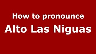 How to pronounce Alto Las Niguas