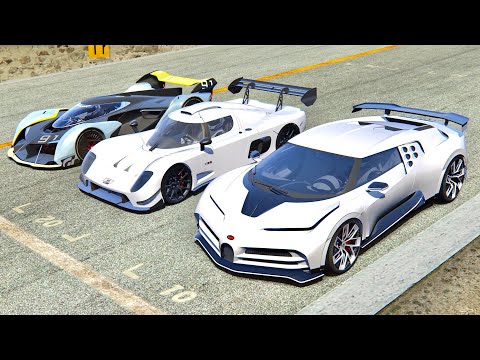 Bugatti Centodieci vs McLaren Ultimate VGT vs Ultima RS 2020 - Old Monza