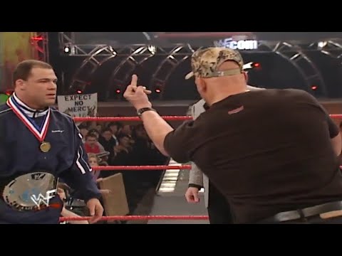 Kurt Angle Is Not Impressed With Stone Cold Steve Austin 1/8/2001
