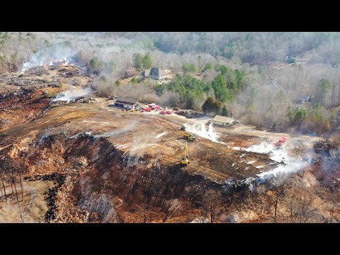 Moody Alabama Landfill Fire - Earthmovers! (4K Drone)