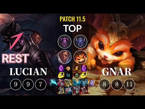 JT Rest Lucian vs Gnar Top - KR Patch 11.5