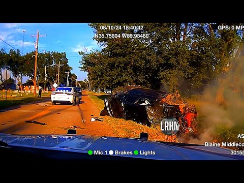 Perp In Stolen Hellcat Gets Ejected at 160mph - High Speed Pursuit