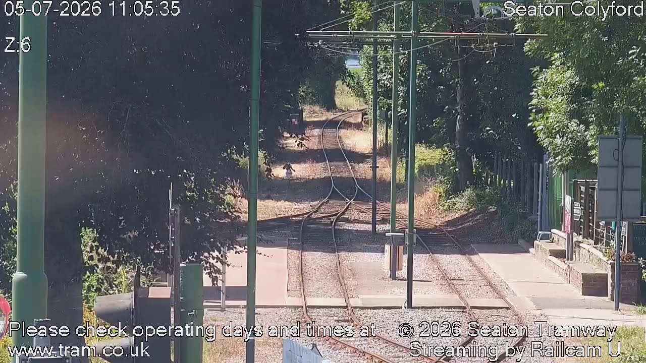 Live webcam view of Colyford Station Tram Tracks