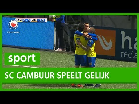 SPORT: SC Cambuur kan voorsprong niet behouden en speelt gelijk