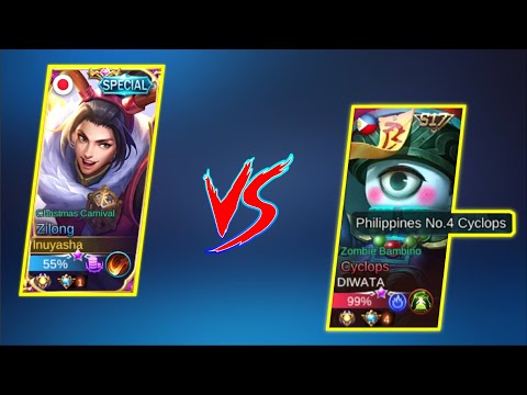 Inuyasha Vs Top 4 Philippines Cyclop In Rank | TOP 1 GLOBAL ZILONG | Intense Battle | ~ MLBB