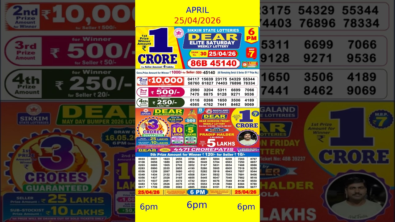 25/04/2026 6pm Nagaland State Dear Lottery Result | Live Dear Morning, Day & Night Result #Shorts
