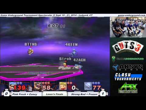 GUTS 3 - Strong Bad + Frozen vs Pink Fresh + Coney - Losers Finals - Project M